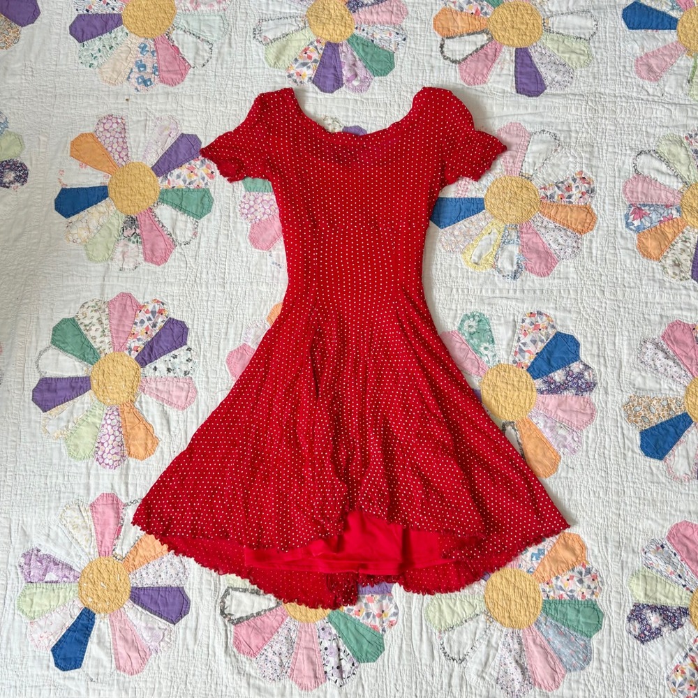 Vintage 90s Rampage Red Polka Dot Fit & Flare Mini Dress